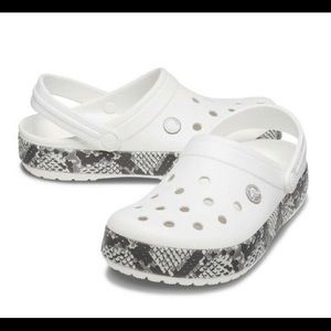 Snake print crocs